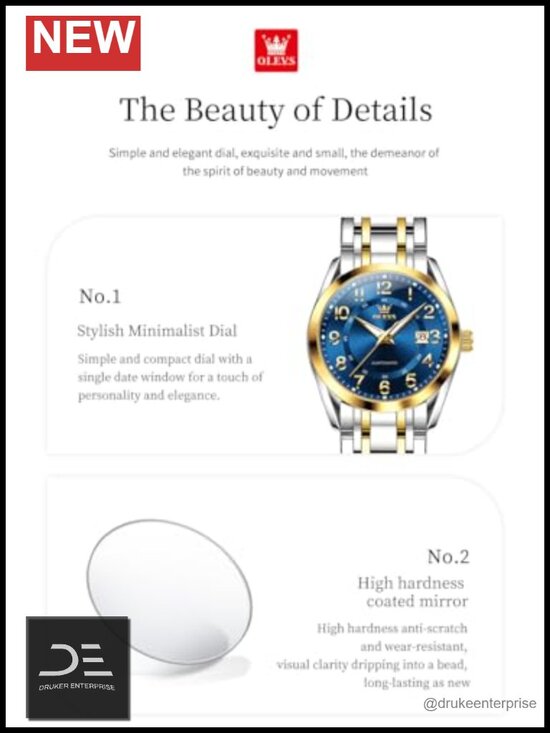 Classic Dress Quartz Wristwatch Stainless Steel Waterproof Luminous Date Easy main image 5